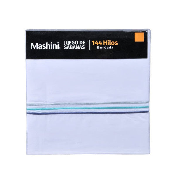 Sabana Super King 144 Hilos, Mashini, Line Azul.