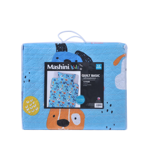Quilt 1,5 Plazas Infantil Estampado Perrito