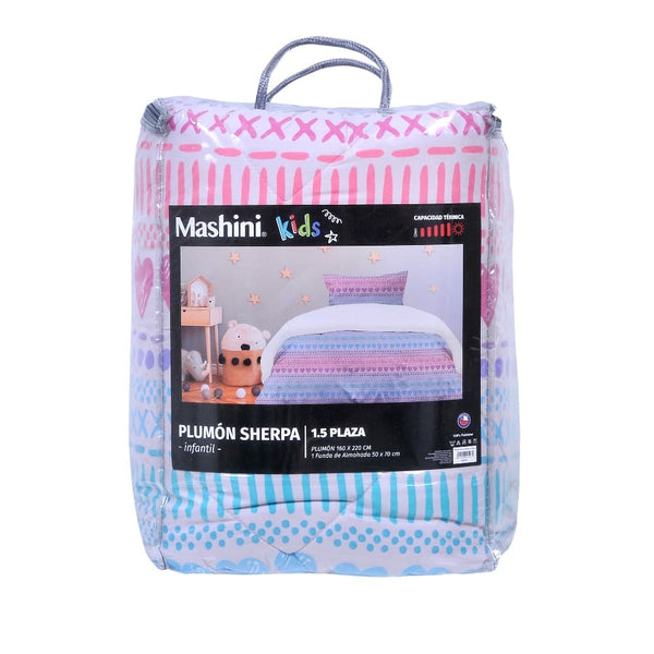 Plumon 1,5 plazas basico sherpa, estampado Maite