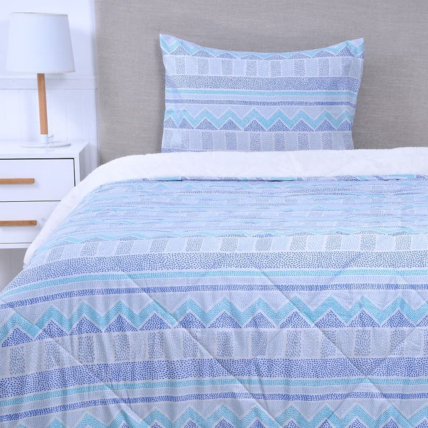 Plumon 1,5 plazas basico sherpa, estampado Borjas