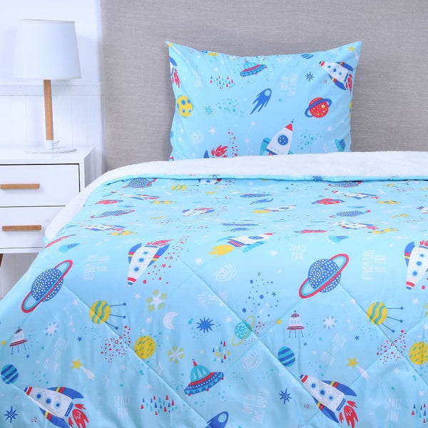 Plumon 1,5 plazas basico sherpa, estampado Andres