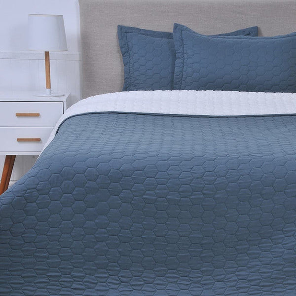 Quilt Sherpa 2 plazas Azul
