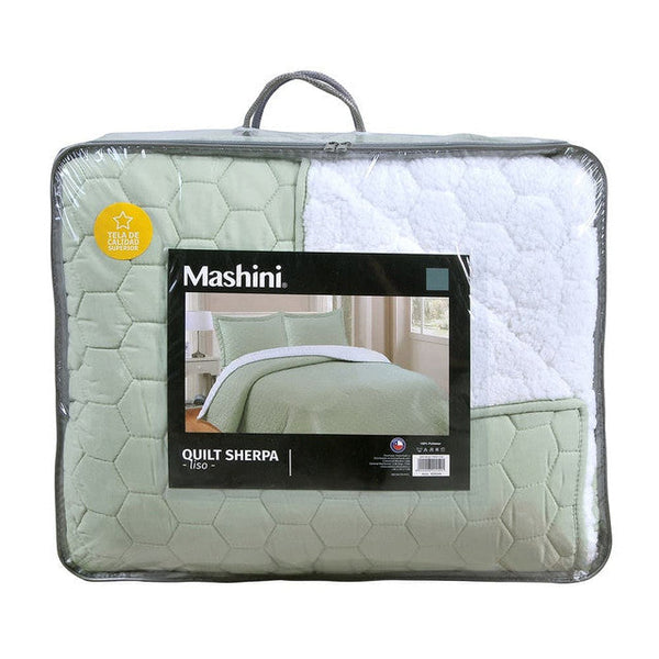 Quilt Sherpa 2 plazas Verde