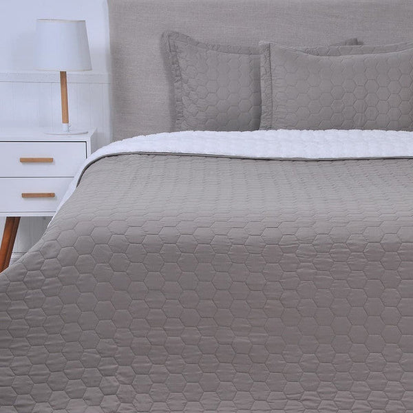 Quilt Sherpa 2 plazas Gris