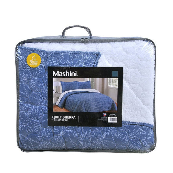 Quilt Sherpa SUPER KING estampado Indigo
