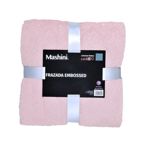Frazada 1,5 Plazas Coral Embossed Rosa