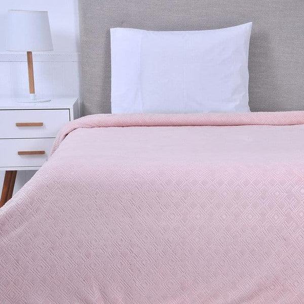 Frazada 1,5 Plazas Coral Embossed Rosa