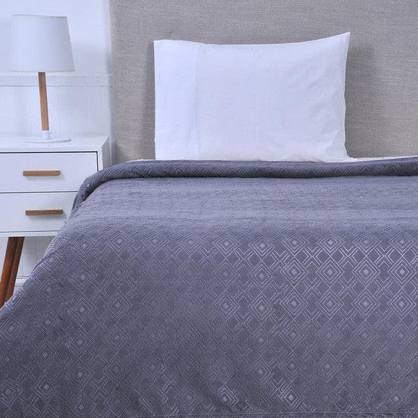 Frazada 1,5 Plazas Coral Embossed Gris