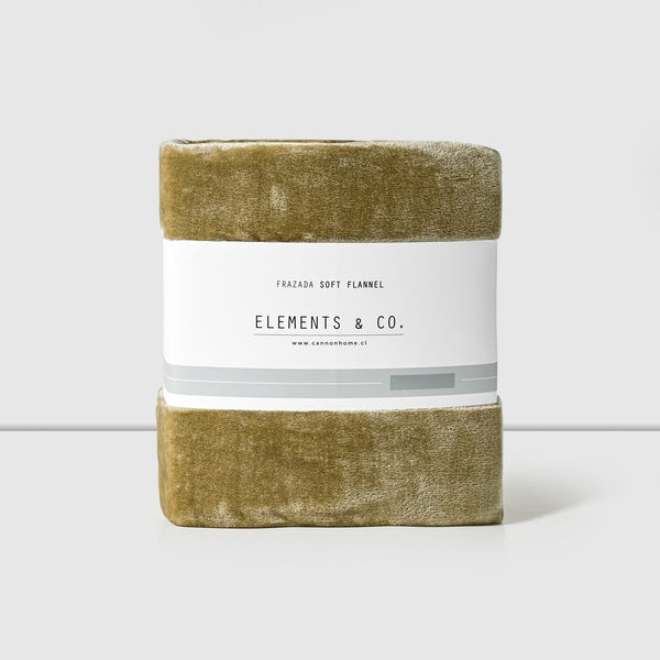 Frazada 1.5 Plazas Flannel, Olive