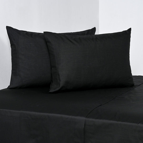 Sabana 2 Plazas 180 Hilos Liso Negro