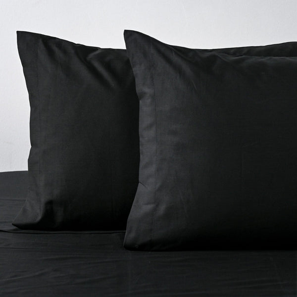 Sabana 2 Plazas 180 Hilos Liso Negro